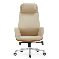 Chaise de bureau exécutive ergonomique moderne à dossier haut avec hauteur réglable pour dirigeant en similicuir PU