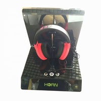 Pemegang Earphone buatan tangan berdiri tampilan Headset akrilik hitam Gloss kustom untuk toko ritel
