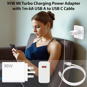 Chargeur Turbo Rapide 90W avec Prise UK et Câble de Charge Turbo USB pour <span class=keywords><strong>Xiaomi</strong></span> 15 14 13 pour Redmi Note 14 13 12 Pro 11 14 Adaptateur Secteur - Product Image 5
