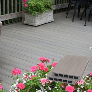 Échantillon gratuit couleur personnalisable plancher de <span class=keywords><strong>bois</strong></span> extérieur en plastique imperméable <span class=keywords><strong>incolore</strong></span> inodore double co-extrudé terrasse - Product Image 5