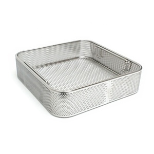 Caja de esterilización de Autoclave de acero inoxidable quirúrgico, bandejas de esterilización de malla de alambre - Product Image 4