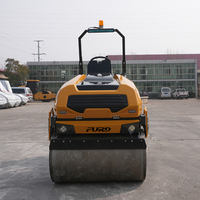 Rouleau vibratoire FURD avec moteur Kubota, double tambour, système entièrement hydraulique, engin de construction, compacteurs de routes