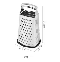 9 inch roestvrijstalen kaasrasp 4-zijdig perfecte boxrasp multifunctionele handmatige fruit-, groente- en chocolademolen