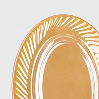 Service de table en verre opale blanc, 33 pièces, plats à poisson en verre plat, bol avec ion galvanisé inaltérable couleur or, marché indien