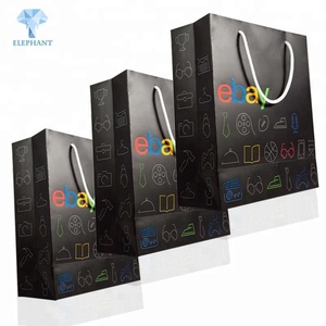 Custom High End New Design Portable With Handles <b>Black</b> Paper Bag - Product Image 3