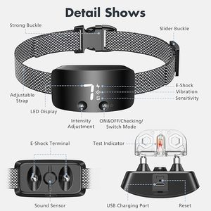 नई उन्नत रंग स्क्रीन कोई छाल नियंत्रण विरोधी पनरोक वाटरप्रूफ छाल कॉलर कंपन के साथ कुत्तों के लिए - Product Image 2