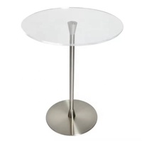 Lucite acrylique clair Podium chaire pupitre plate-forme de podium incurvée partie centrale acrylique est faite de podium en plexiglas en acier