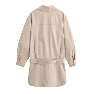 Robe Courte à Col Ceinturé et Manches Longues Imprimée Personnalisée Printemps 2026 - Robe Droite en Mélange de Coton, OEM/ODM par Usine de Vêtements Chinoise - Product Image 2