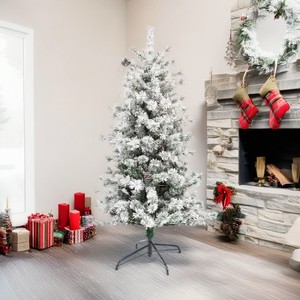 Schneeweißer Künstlicher Weihnachtsbaum, 5 Meter Hoch, <span class=keywords><strong>Balsa</strong></span>-Holzstamm, Natürlicher Look, 4 Fuß Kiefer, Drehbar 300cm, für Weihnachten und Hochzeiten - Product Image 5