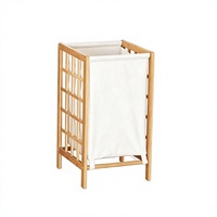 Panier à linge en bambou avec doublure, grand format, pour vêtements sales, chariot de rangement pour buanderie - Offre Spéciale