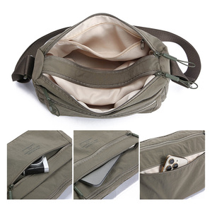 Neue Modische Leichte Nylon-Umhängetasche mit Mehreren Reißverschlusstaschen und Wasserabweisendem Verstellbarem Riemen - Product Image 3