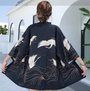 Kimono Haori japonais imprimé Oni pour homme, cardigan à manches courtes, veste streetwear ouverte sur le devant, costume d'Halloween - Product Image 6