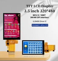 Modul LCD Polcd 3,5 inci Kecerahan Tinggi 300 nit Layar Sentuh Kapasitif Kaca Tipis IPS Smart TFT Display