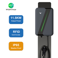 Smart Wallbox 11.5kW Bersertifikasi CE Tipe 2 Mennekes IP65 Tahan Air Kontrol Otomatis/Kartu/Situs Web/WiFi Siap Pakai Baru untuk Rumah/Garasi