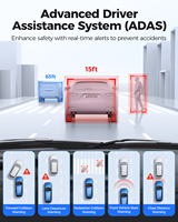 Caméra embarquée AZDOME PG17 MAX 2 canaux, écran tactile 12 pouces, ADAS, rétroviseur, boîte noire de voiture avec WIFI 5G, GPS, caméra avant et arrière 4K