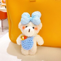 Porte-clés ours en peluche fait main, couple de poupées ours en peluche