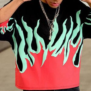 T-shirt Homme Y2K Style OEM en Coton 100% avec Mousse 3D, Manches 7/8, Col Rond, Design Streetwear Ample Noir, Imprimé 3D en Relief - Product Image 5