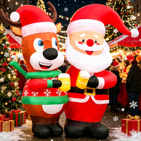 Unigz Décorations de Noël gonflables pour extérieur : Père Noël, Élan et Toast