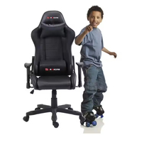 Fauteuil de jeu ergonomique noir de haute qualité en cuir PU, pivotant, inclinable, design moderne personnalisable, réglable avec vérin à gaz 3 positions