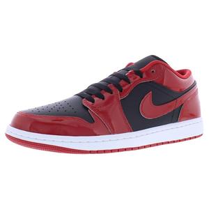 Nike Air Jordan 1 Low SE Leather <b>Mens</b> <b>Shoes</b> Black Varsity Red Wolf Grey White Basketball Style - Product Image 1
