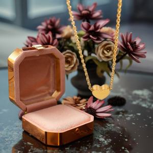 Collier Cœur Plaqué Or 18K en Acier Inoxydable, Chaîne Ras du Cou Romantique et Religieuse pour Cadeau d'Anniversaire - Product Image 3