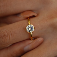 Cincin Pertunangan Perak Murni 925 Wanita 1-3 Karat Berlian Moissanite Perhiasan Pesta Pernikahan Bergaya Sederhana Perhiasan Bagus