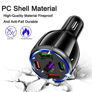 อะแดปเตอร์ที่ชาร์จพอร์ต USB 5พอร์ตชาร์จเร็ว QC3.0สำหรับ iPhone Android ที่ชาร์จโทรศัพท์ในรถยนต์ - Product Image 6