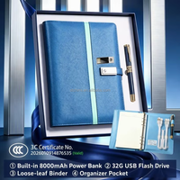 Coffret Cadeau Intelligent : Carnet à Feuillets Mobiles en Cuir PU avec Clé USB, Emplacements pour Cartes et Porte-Stylo – Solution Authentique, Durable et Réutilisable
