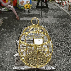 European Style <b>Wedding</b> Candy Favor <b>Box</b> Golden Iron Art Bird Cage Design For Chocolate Gift Giving - Product Image 6