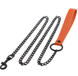 Di alta Qualità Tutto Nero In Pelle di Metallo Catena Del Cane Al Guinzaglio - Product Image 5