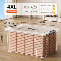 Vente en gros de boîtes de rangement pour jouets en PP transparent de 100 L, étanches, avec roulettes et couvercle, pour enfants