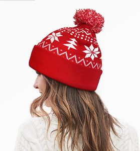 Party Gift <b>Red</b> Winter Skull 3D Embroidery Beach Xmas Deer Knitted Merry Christmas Beanie Hat - Product Image 3