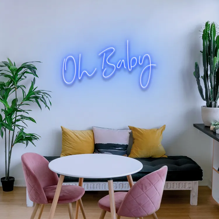 Koncept Drop Shipping 20Inch Oh Baby Neon Bord Decor Op Maat Neon Reclame Led Neon Bord