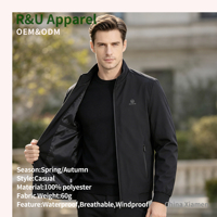 Veste pour homme grande taille de haute qualité avec logo personnalisé, col montant, en velours, fermeture éclair intégrale, coupe-vent, best-seller