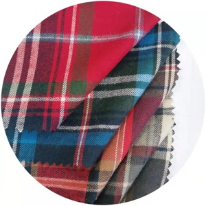 Sợi Nhuộm Men Flannel Áo Sơ Mi Vải Kẻ Sọc 100% Cotton Dệt Vải Flannel Kiểm Tra Áo Sơ Mi Cho Bé Trai - Product Image 1