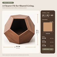 Table d'appoint multifonctionnelle de luxe en bois massif pour humains et animaux, design écologique protecteur, maison cachée pour chat/chien, moderne