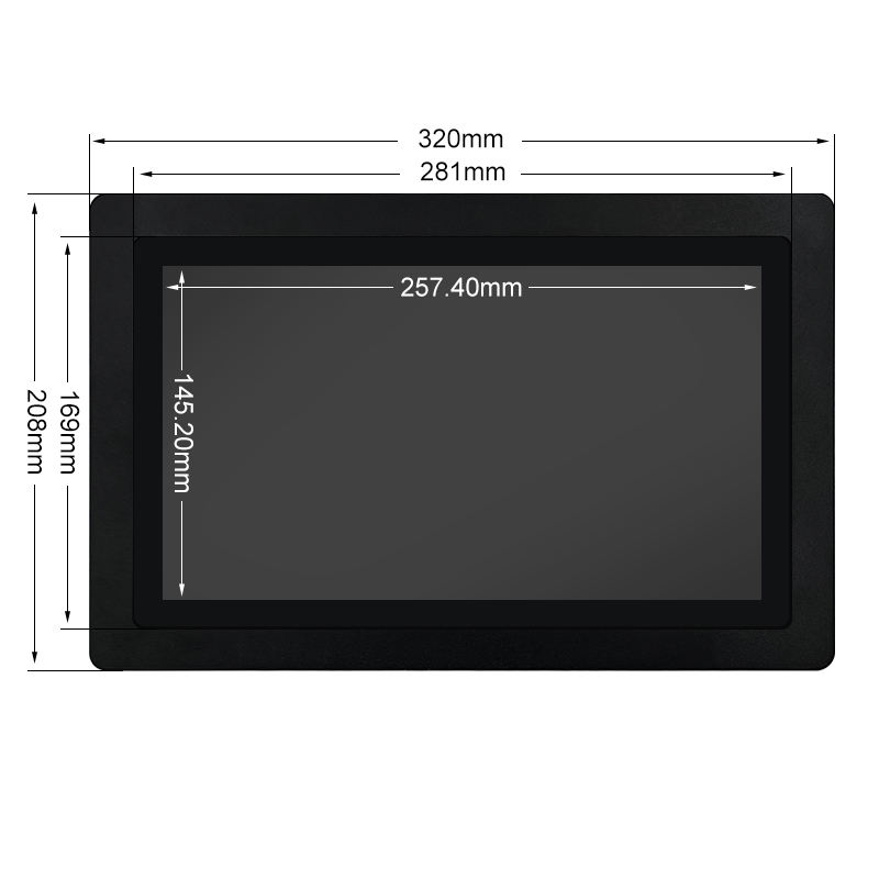 11.6 Inch 1366x768 IPS 1920x1080 for VGA USB Capacitive Touch Metal Aluminum Frame TFT Industrial Monitor