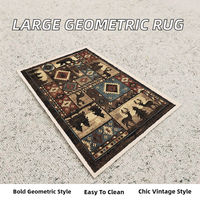 Tapis Kilim en Polypropylène Grande Surface 7'10"x10'5" Motif Géométrique Tissé Velours Cristal Réversible Résistant aux Taches - Meilleures Ventes