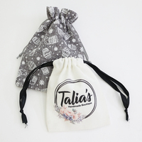 Sac à cordon en coton imprimé sur mesure, pochette en toile avec logo imprimé pour l'emballage de bijoux