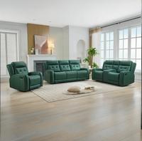 Ensemble de canapés inclinables manuels 3+2+1 en similicuir facile d'entretien avec table console pliante et repose-pieds extensible, canapé motorisé OEM ODM HOMERS