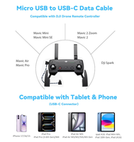 Kabel Data OTG Tablet Ponsel Tipe C Mikro USB 90 Derajat Kabel Konektor Sudut Kanan, untuk Mavic Mini/SE/PRO/2