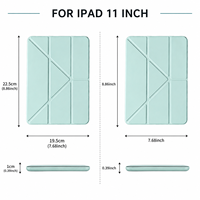 Étui pour iPad à texture ondulée rigide, style origami, pour l'école, le bureau, les affaires, avec coussin d'air antichoc, support portrait