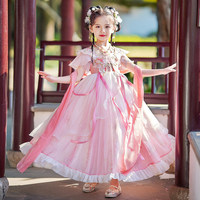 Robe Hanfu d'été pour filles, style chinois, costume de spectacle, robe de princesse pour enfants, fête, danse, anniversaire, ODM, polyester, coupe trapèze