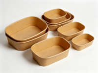 Fournisseur direct d'usine de bols à salade et à repas à emporter en papier kraft écologique avec logo personnalisé 500-1450 ml et couvercles en papier PET PP