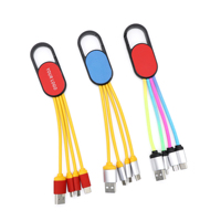Connecteurs de port Micro Usb Type C Câble de chargeur Multi Usb compatible Câble de charge 3 en 1 avec Keychan