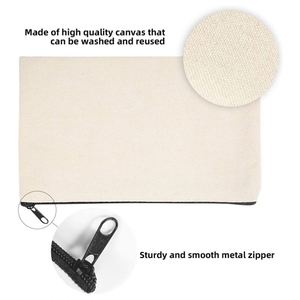 Custom Logo Printed <b>Canvas</b> Zipper Makeup <b>Bag</b> Luxury Cotton <b>Small</b> <b>Canvas</b> Coin Pouch Travel Cosmetic <b>Bag</b> Pencil Pouch - Product Image 2