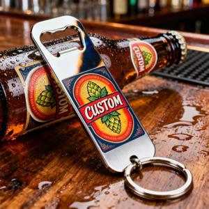 <span class=keywords><strong>Porte</strong></span>-clés ouvre-bouteille de club de bar avec impression UV OEM personnalisée Vente en gros <span class=keywords><strong>Porte</strong></span>-clés ouvre-bière en acier inoxydable de marque promotionnel - Product Image 2