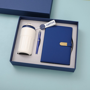 2026 Souvenir Corporate Office Custom A5 PU Leather Luxurious Journal with Pen Umbrella Thermos Cup Business Gift Set