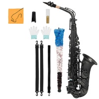 Factory OEM Matte Black Nickel Plated Eb Alto Saxophone Brass Wind Instrument Bakelite Head Model HYM-781 for Student