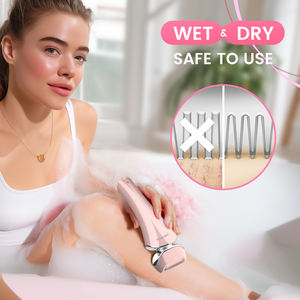 Sistema di Rasatura Femminile <span class=keywords><strong>4</strong></span> in 1 Impermeabile IPX7 Design Sommergibile con Spazzola Facciale e Rifinitore - Product Image 4